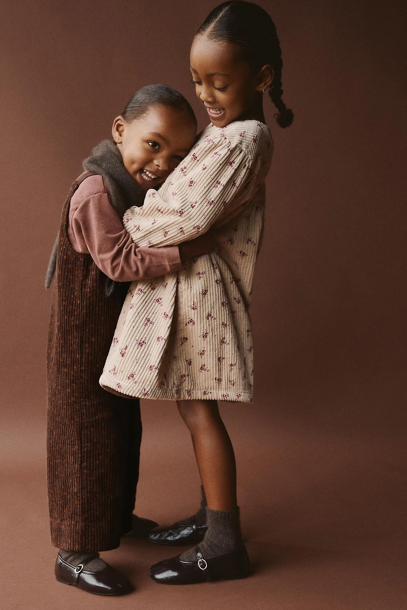 ZARA TIMELESS - FLORAL CORDUROY OVERALLS