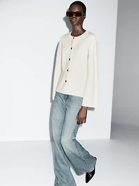 100% wool knit cardigan