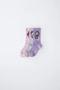 LOT DE TROIS CHAUSSETTES MI-HAUTES KPOP DEMON HUNTERS™ NETFLIX ©