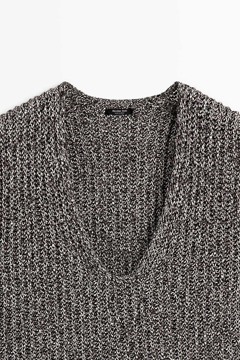 Cotton blend heathered knit top