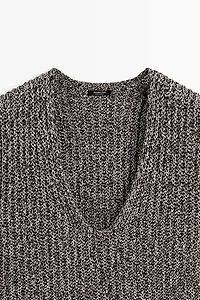 Cotton blend heathered knit top