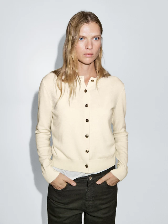 Zara Wool knit cardigan with gold buttons at Bayshore Shopping Centre in  Ottawa, ON