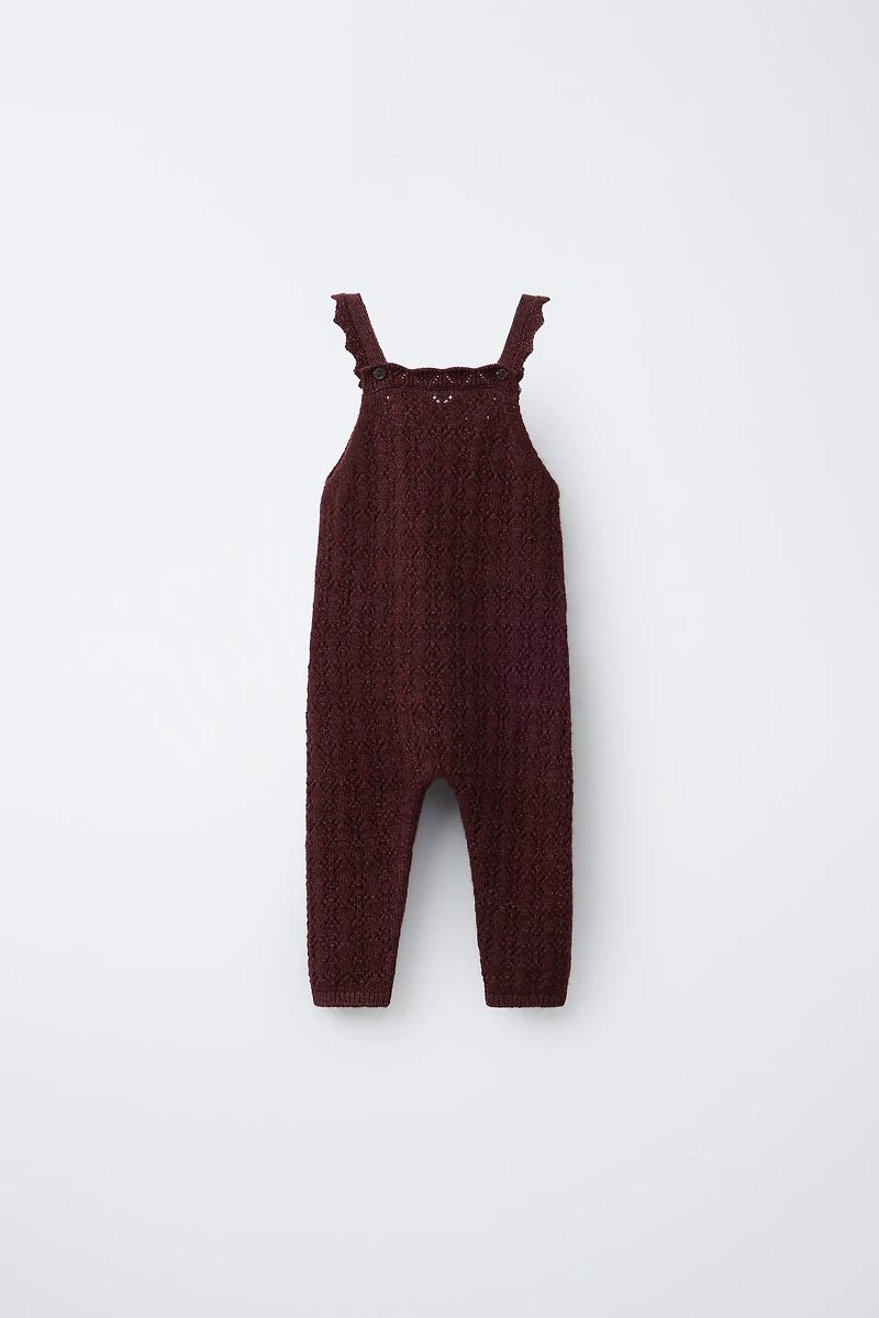 CASHMERE KNIT OVERALLS WITH OPENWORK