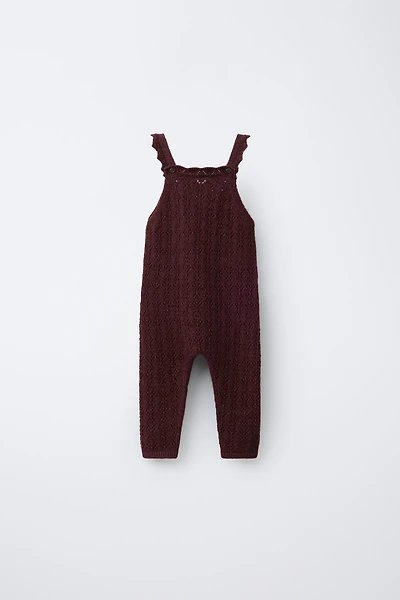 CASHMERE KNIT OVERALLS WITH OPENWORK