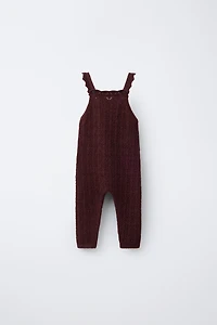 CASHMERE KNIT OVERALLS WITH OPENWORK