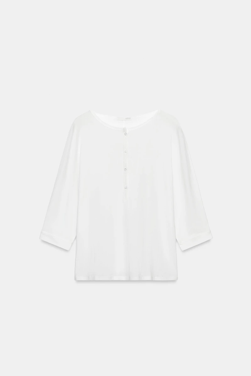T-SHIRT COL TUNISIEN EN COTON