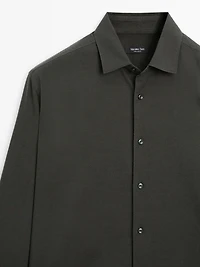 Slim fit twill melange shirt