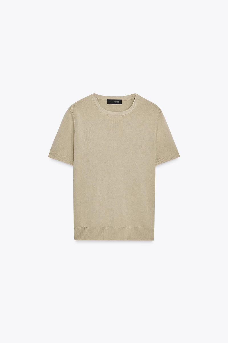 SHORT SLEEVE BASIC KNIT TOP