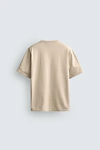 STRIPED JACQUARD POCKET T-SHIRT