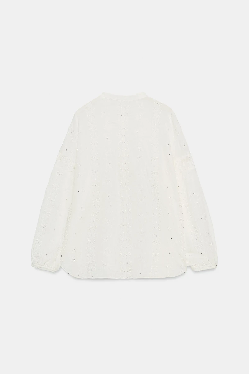 EMBROIDERED SEQUIN BLOUSE