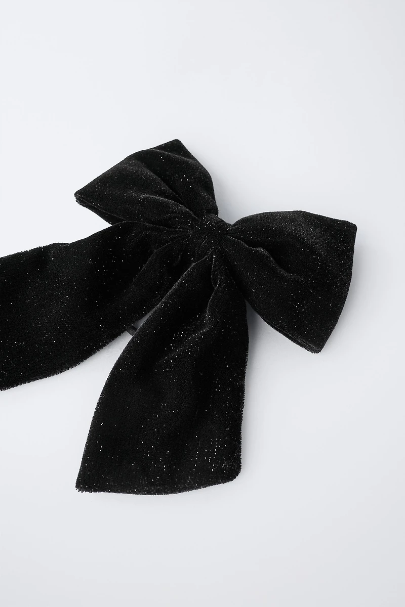 SPARKLY VELVET BOW HAIR TIE