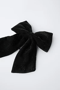 SPARKLY VELVET BOW HAIR TIE