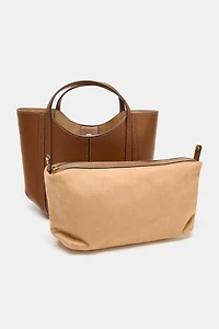 TOPSTITCHED MINI CITY BAG