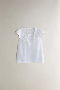 T-SHIRT DENTELLE ET BRODERIE