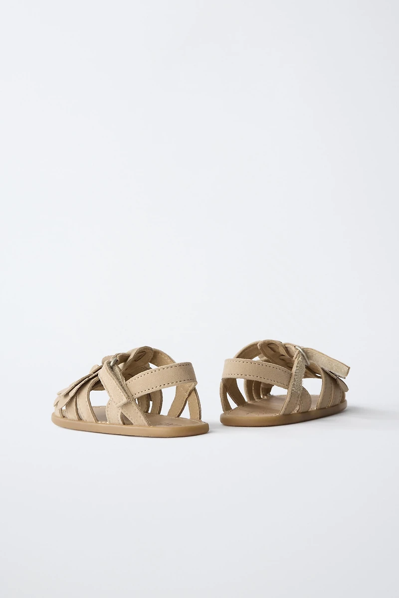 FLORAL LEATHER SANDALS