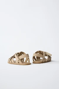 FLORAL LEATHER SANDALS