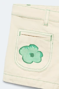2-14 YEARS/ LIMITED EDITION FLORAL TOPSTITCHED SHORTS