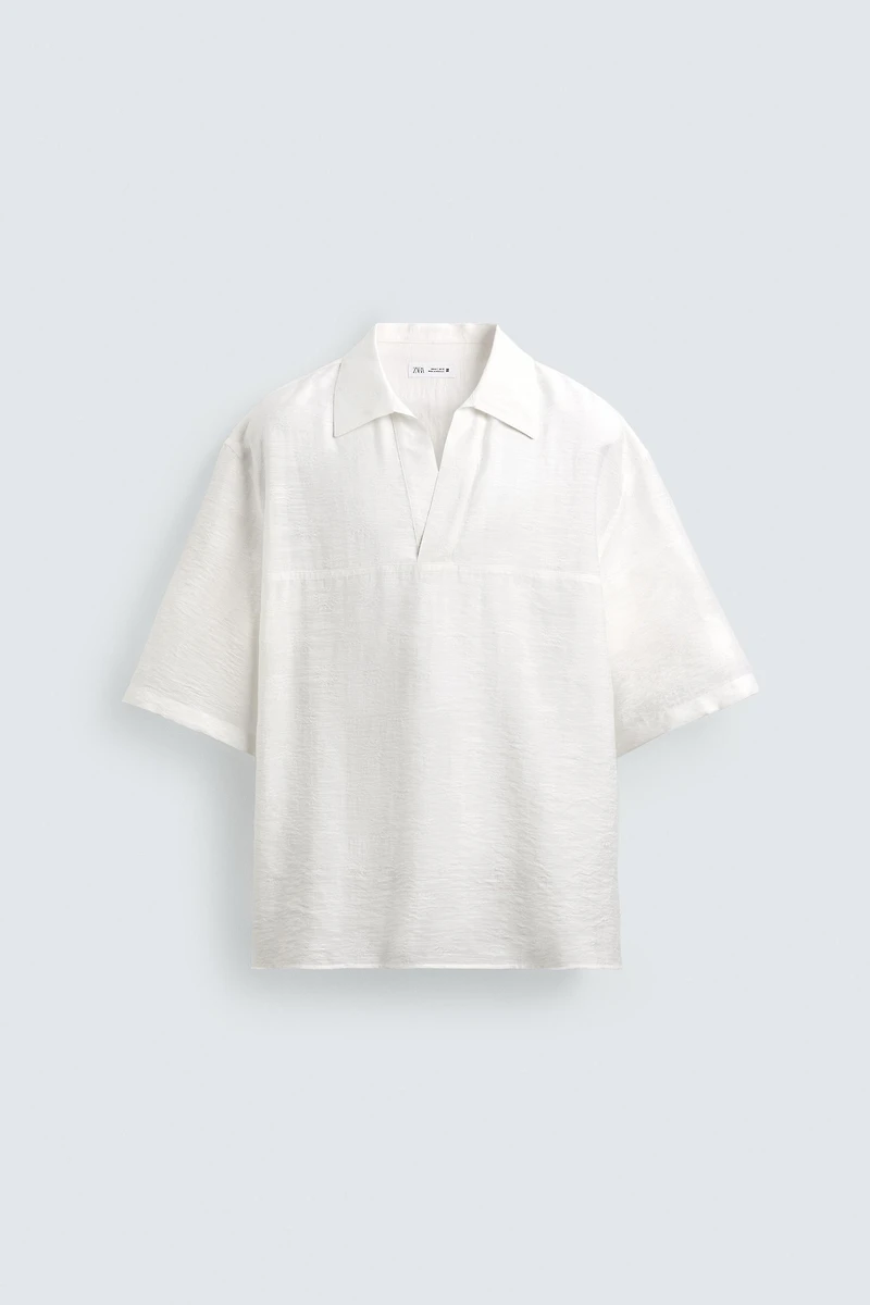 CHEMISE POLO FLUIDE EN JACQUARD