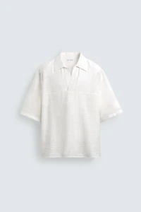 CHEMISE POLO FLUIDE EN JACQUARD