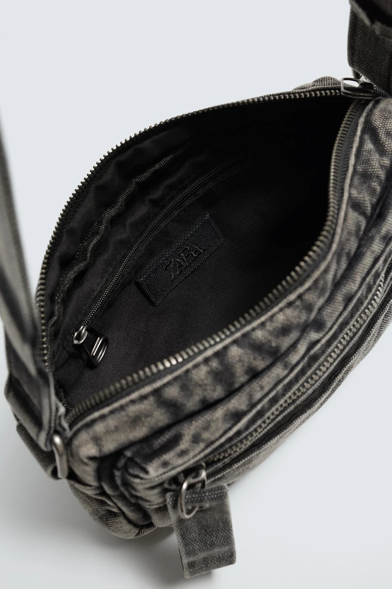 SAC BANDOULIÈRE EN DENIM EFFET DÉLAVÉ
