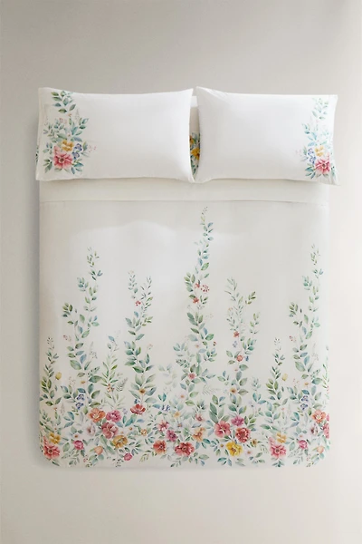 FLORAL PRINT COTTON DUVET COVER