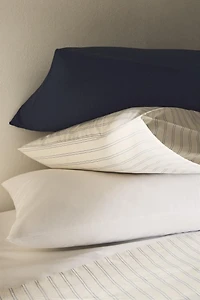DOUBLE STRIPE COTTON PERCALE PILLOWCASE