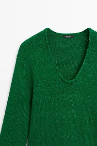 Cotton-blend knit sweater
