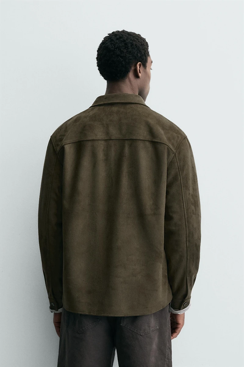 FAUX SUEDE OVERSHIRT
