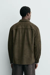 FAUX SUEDE OVERSHIRT