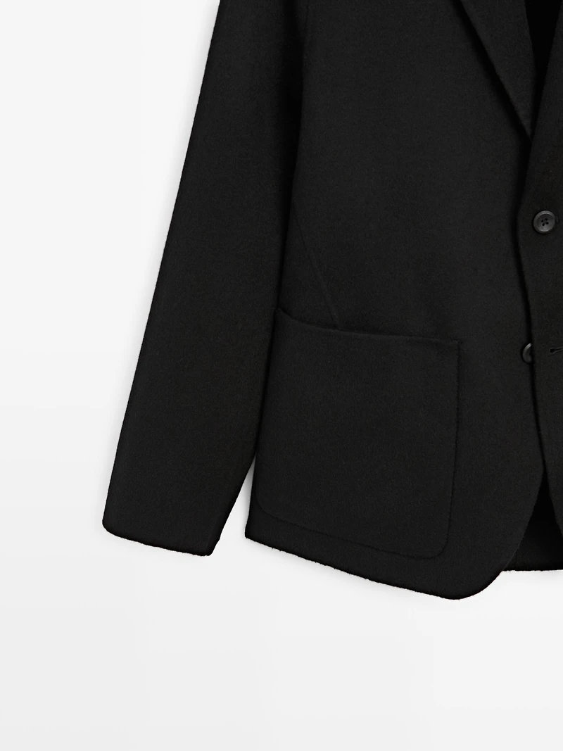 Double wool blend blazer