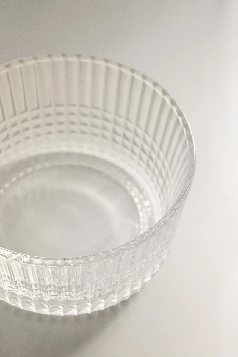 MINI GLASS BOWL WITH A RAISED DESIGN
