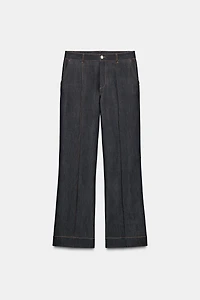 PANTS WITH SEAM AND CONTRASTING TOPSTITCHING