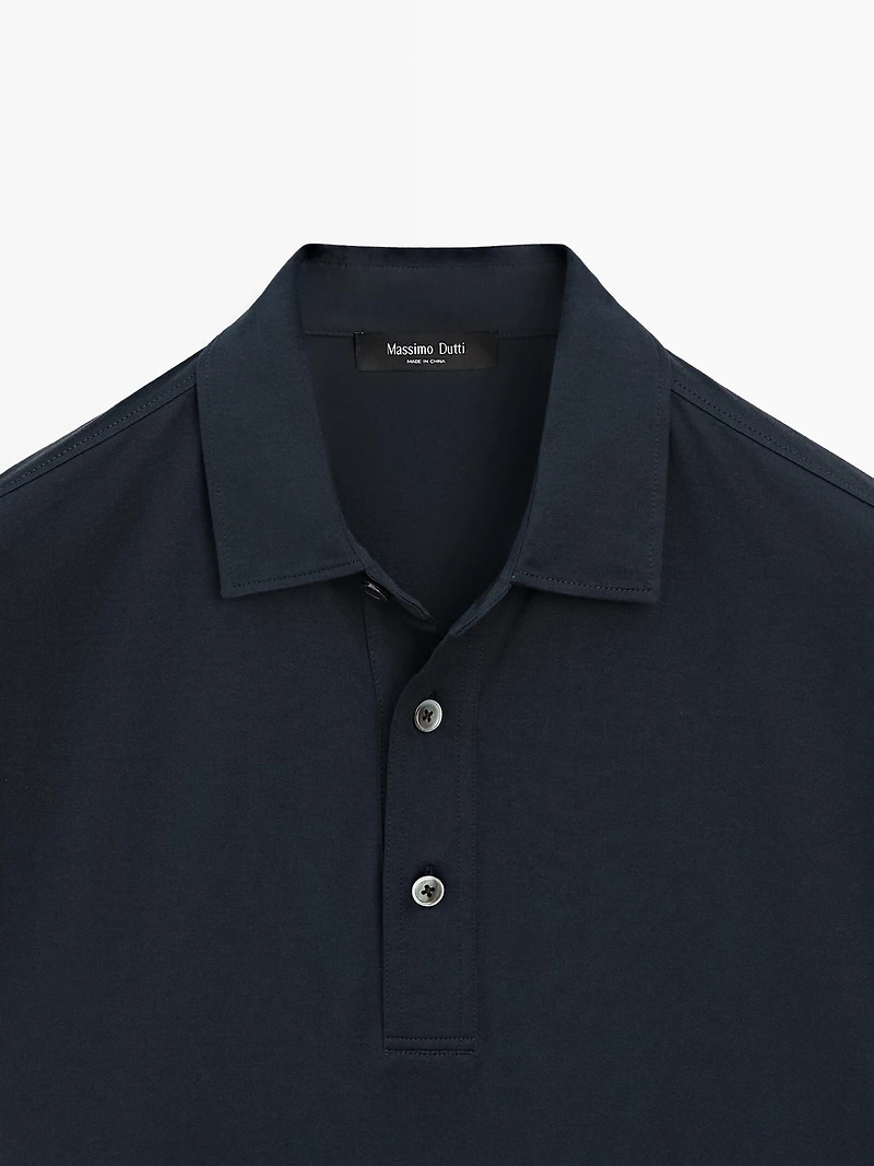 Cotton blend short sleeve polo shirt