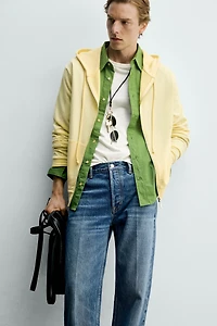 LYOCELL-COTTON ZIP-UP HOODIE