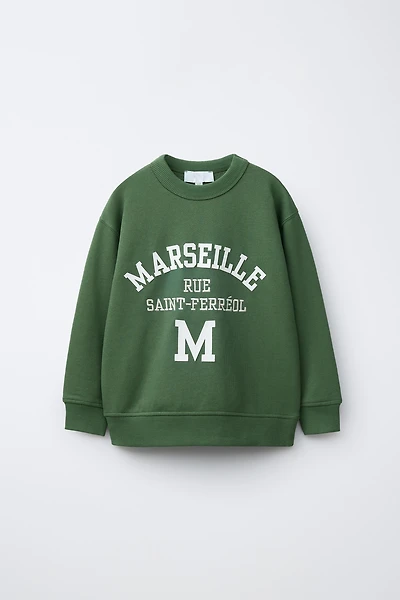 RAISED TEXT SWEATSHIRT