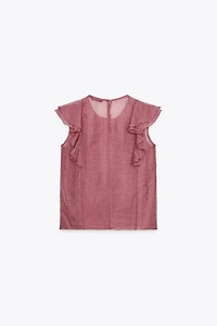 SEMI-SHEER RUFFLED TOP