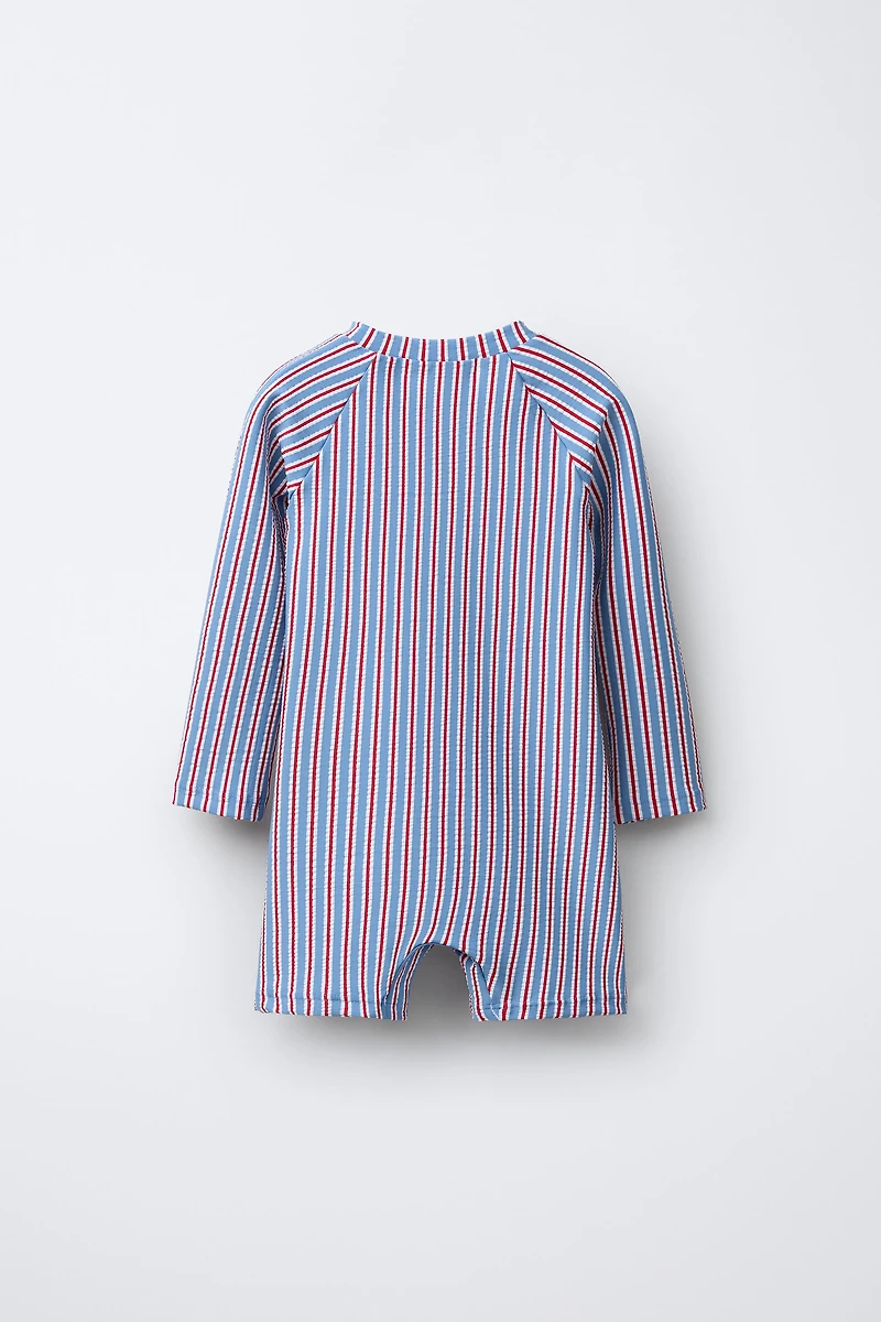 1-6 YEARS/ STRIPED JUMPSUIT SWIMSUIT