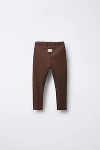 RIBBED LEGGINGS WITH LABEL