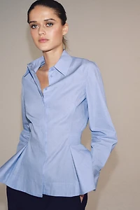 ZW COLLECTION PEPLUM POPLIN SHIRT
