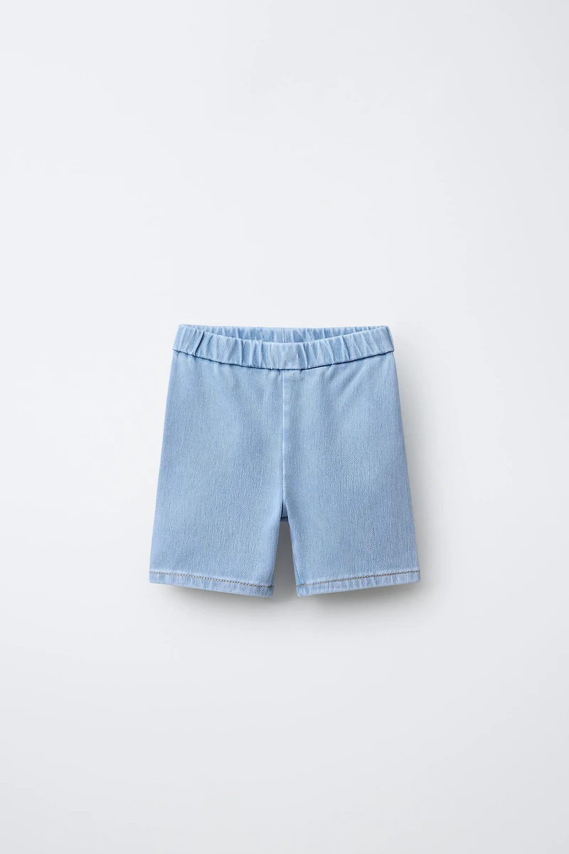 DENIM BIKE SHORTS