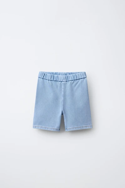 DENIM BIKE SHORTS