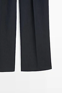 Melange linen suit pants