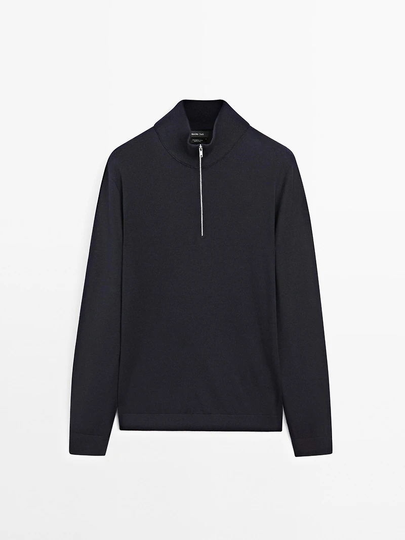 Quarter-zip knit sweater