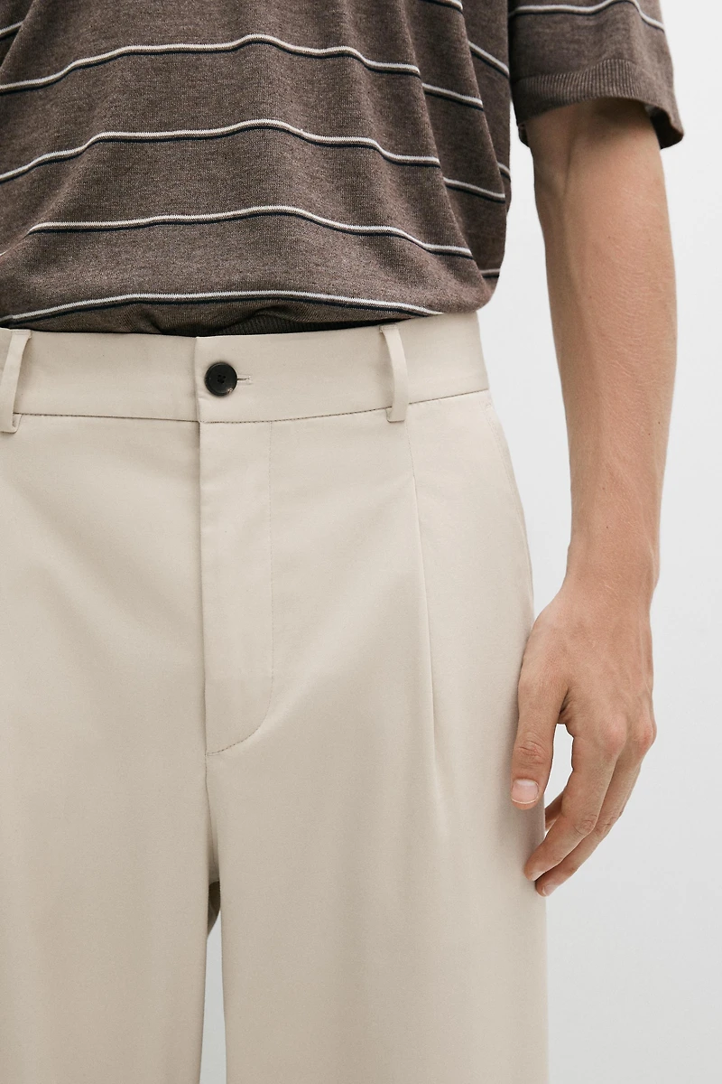Relaxed fit darted pants