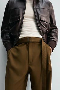 BELTED RELAXED FIT PANTS