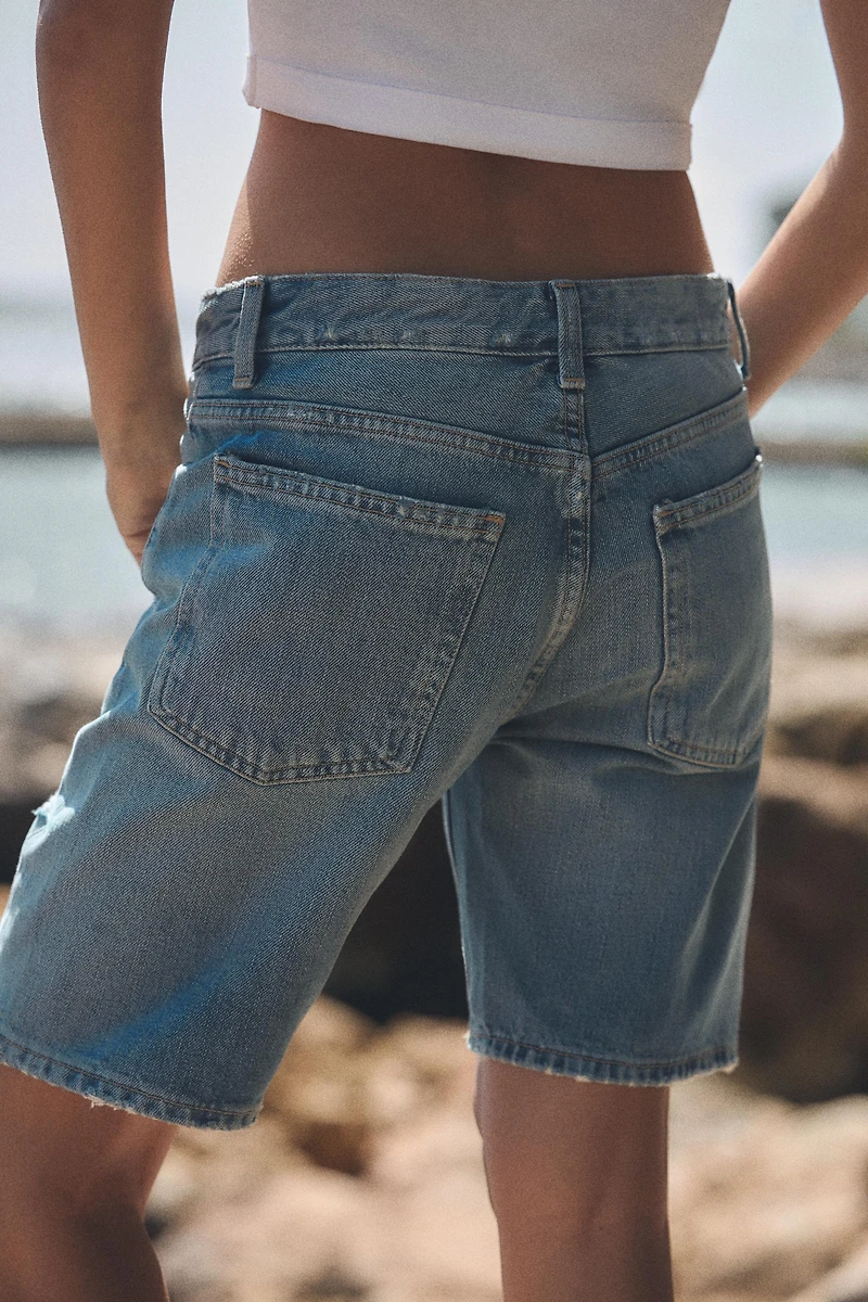 TRF MID-RISE DENIM SHORTS