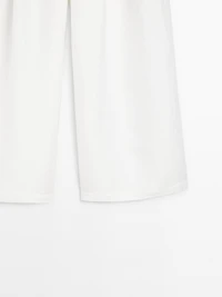 Pantalon large volume en lin mélangé