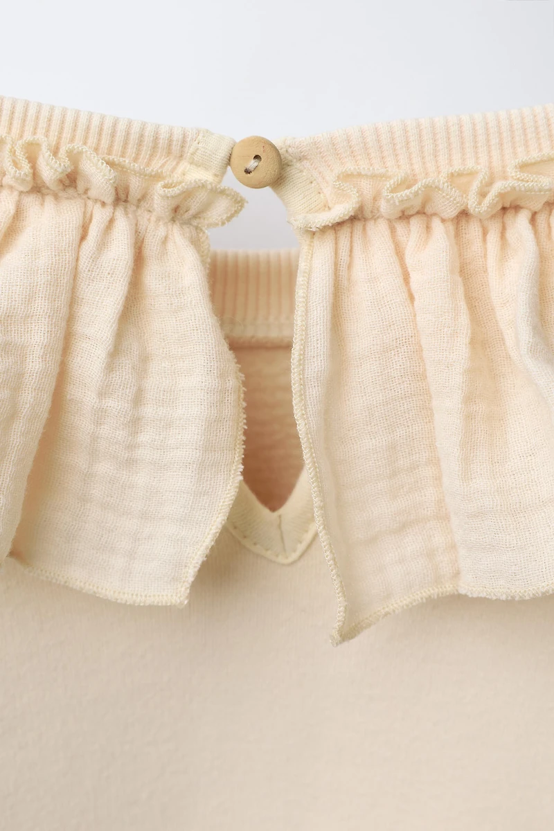 RUSTIC FRILL COLLAR SWEATSHIRT