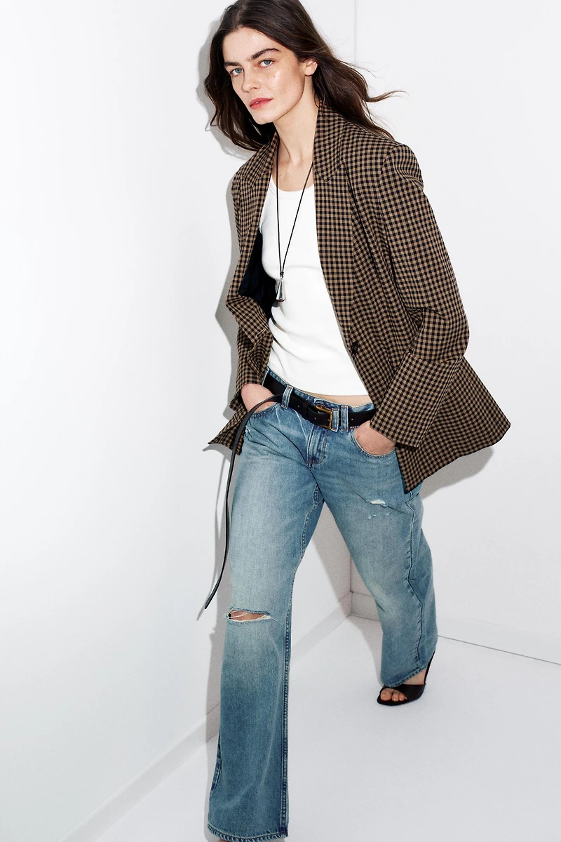 OVERSIZED GINGHAM BLAZER