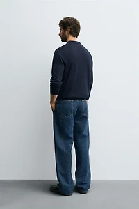 DENIM CHINO STRAIGHT FIT PANTS